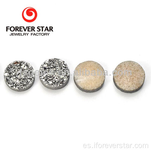 Forma de color plata natural calibrado natural Druzy